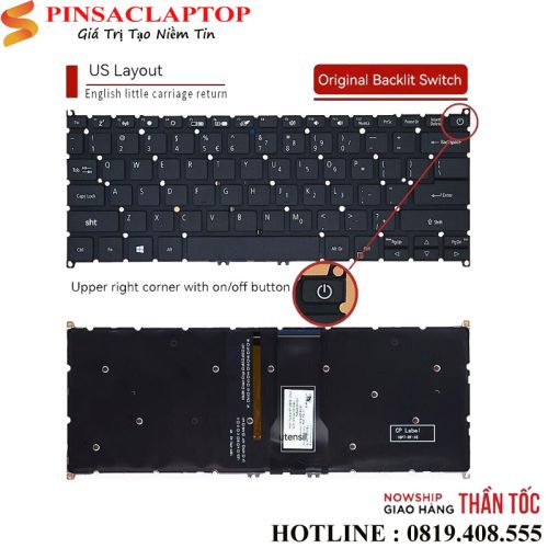 Ban phim laptop acer SP531 51 1